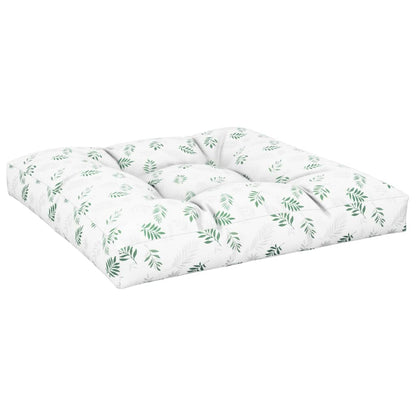 Cuscino per Pallet con Motivo a Foglie 80x80x12 cm in Tessuto
