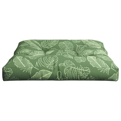 Cuscino per Pallet con Motivo a Foglie 80x80x12 cm in Tessuto