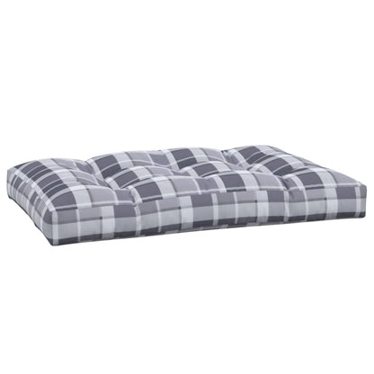Cuscino per Pallet a Quadri Grigi 120x80x12 cm in Tessuto