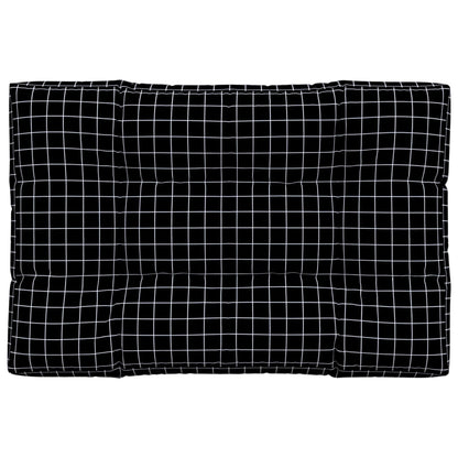 Cuscino per Pallet Motivo a Quadri Nero 120x80x12 cm in Tessuto