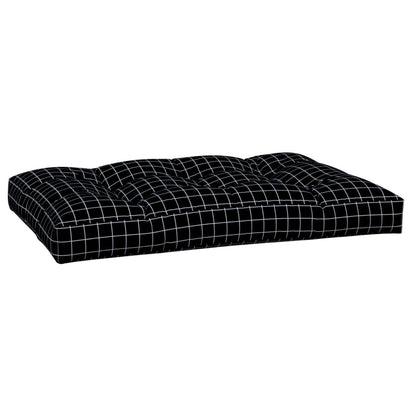 Cuscino per Pallet Motivo a Quadri Nero 120x80x12 cm in Tessuto