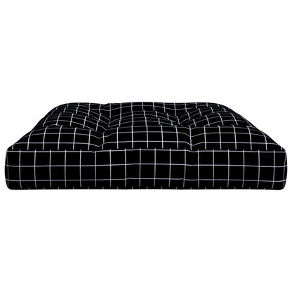 Cuscino per Pallet Motivo a Quadri Nero 120x80x12 cm in Tessuto