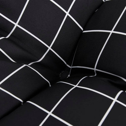 Cuscino per Pallet Motivo a Quadri Nero 120x80x12 cm in Tessuto