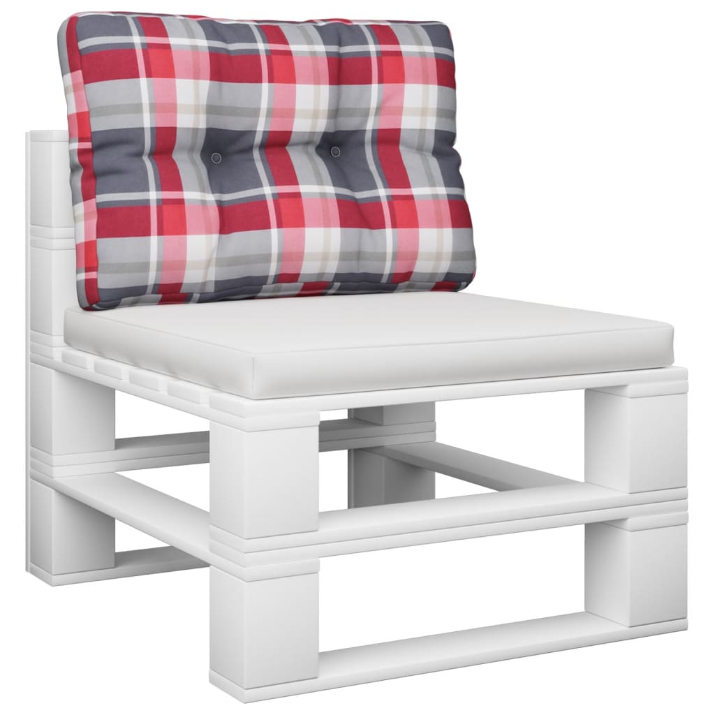 Cuscino per Pallet a Quadri Rossi 50x40x12 cm in Tessuto