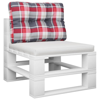 Cuscino per Pallet a Quadri Rossi 50x40x12 cm in Tessuto