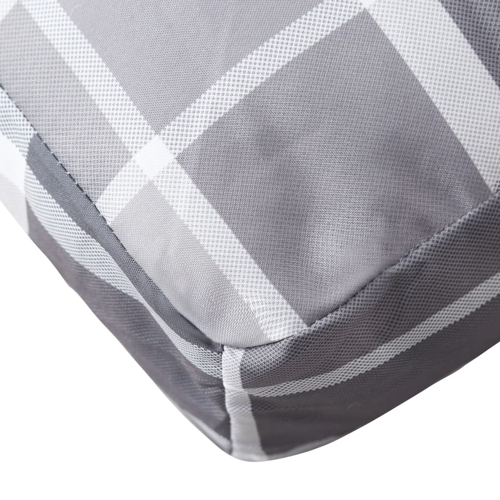 Cuscino per Pallet a Quadri Grigi 50x40x12 cm in Tessuto