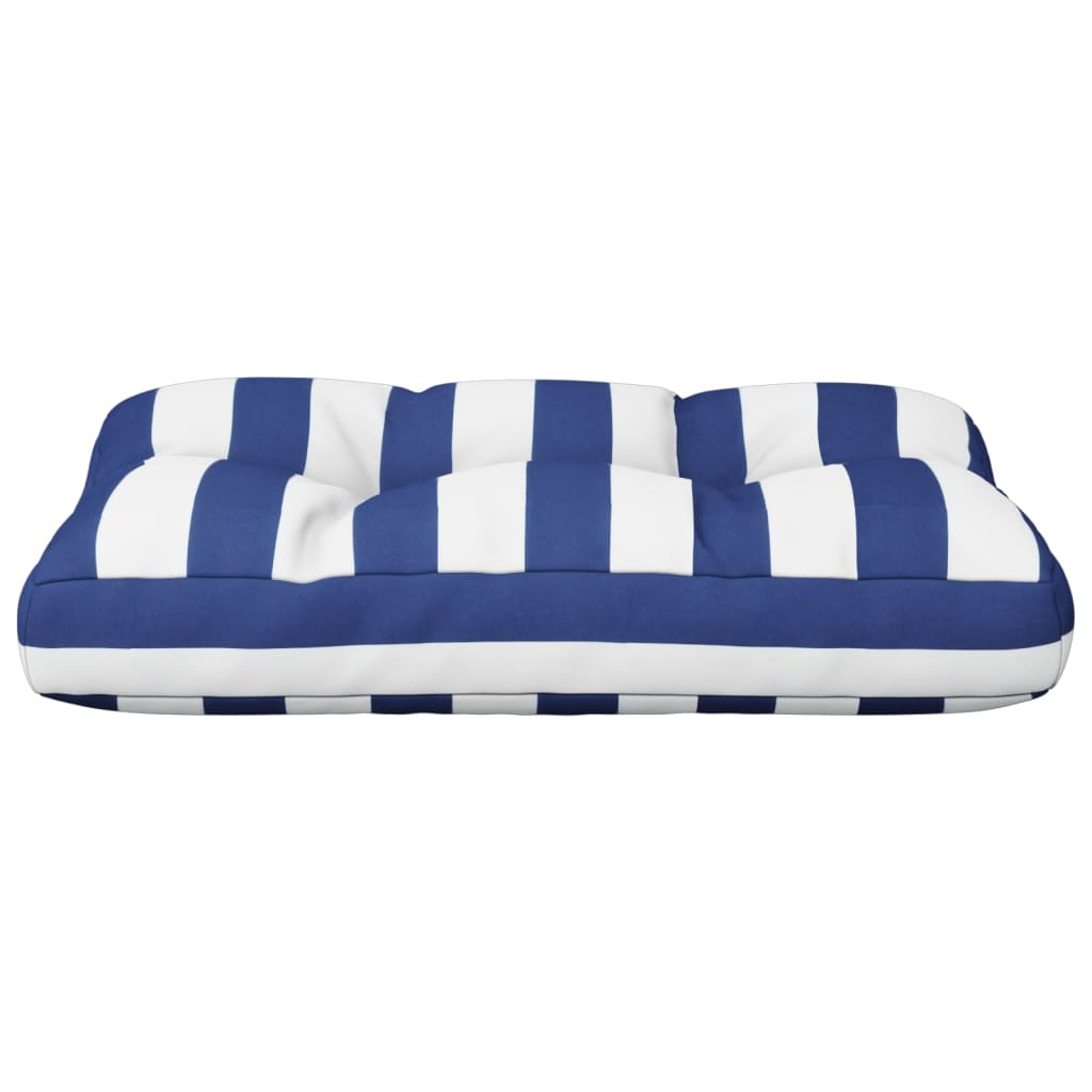 Cuscino per Pallet Strisce Bianche e Blu 50x40x12 cm in Tessuto | homemem39