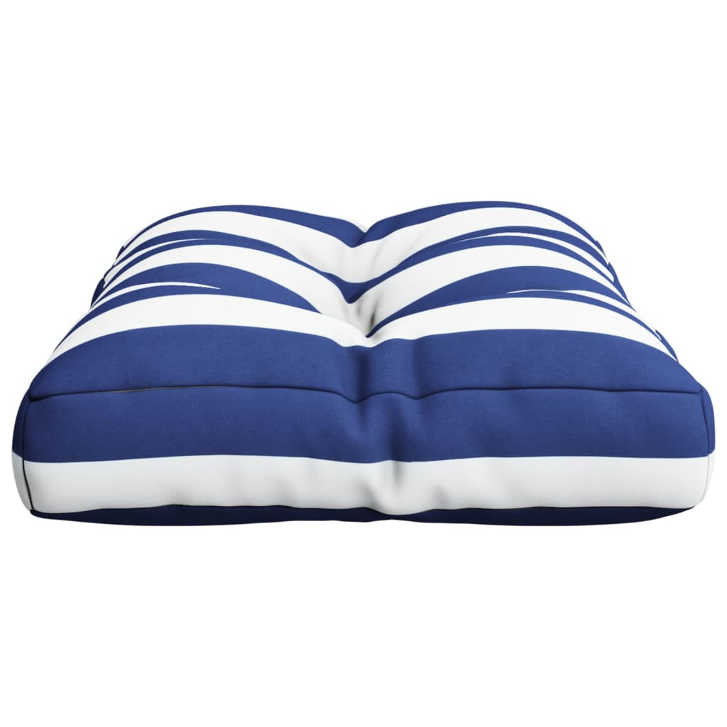 Cuscino per Pallet Strisce Bianche e Blu 50x40x12 cm in Tessuto | homemem39