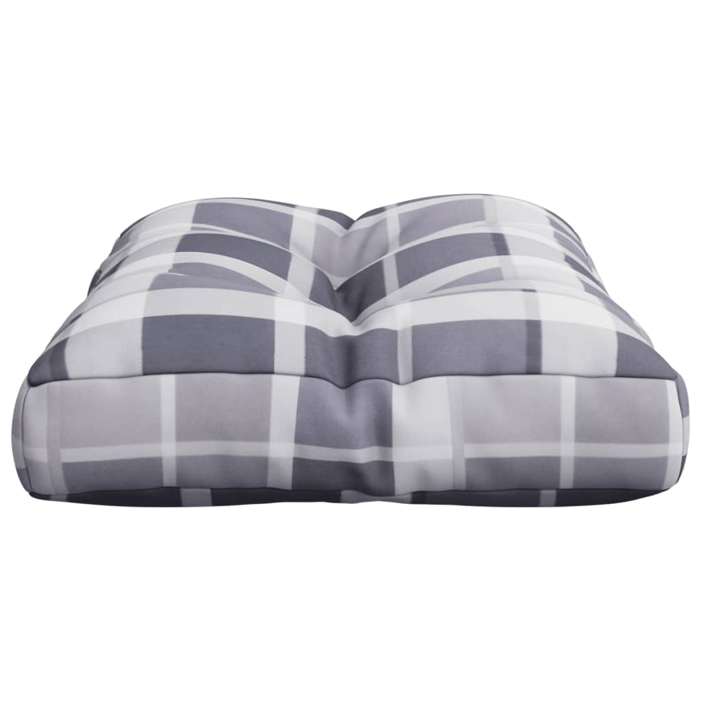 Cuscino per Pallet a Quadri Grigi 60x40x12 cm in Tessuto | homemem39