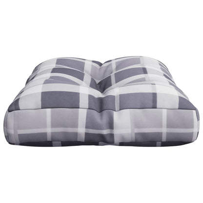 Cuscino per Pallet a Quadri Grigi 60x40x12 cm in Tessuto | homemem39