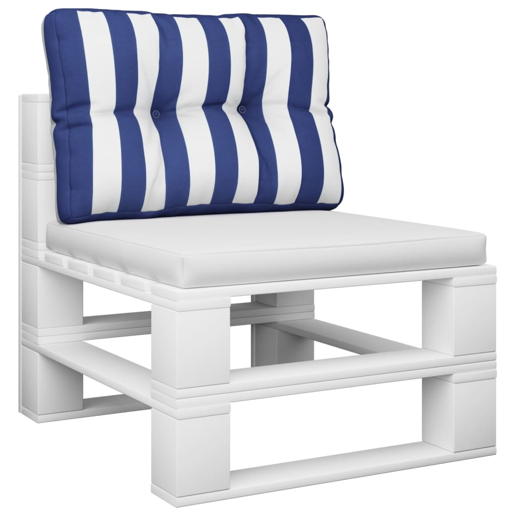 Cuscino per Pallet Strisce Bianche e Blu 60x40x12 cm in Tessuto | homemem39