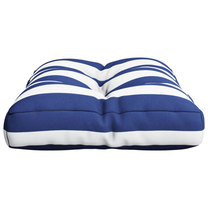 Cuscino per Pallet Strisce Bianche e Blu 60x40x12 cm in Tessuto | homemem39
