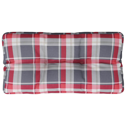 Cuscino per Pallet a Quadri Rossi 70x40x12 cm in Tessuto