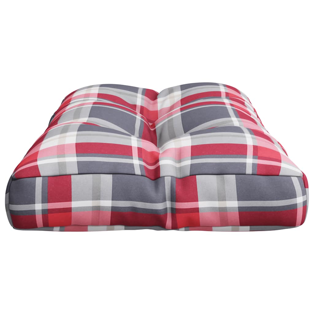 Cuscino per Pallet a Quadri Rossi 70x40x12 cm in Tessuto