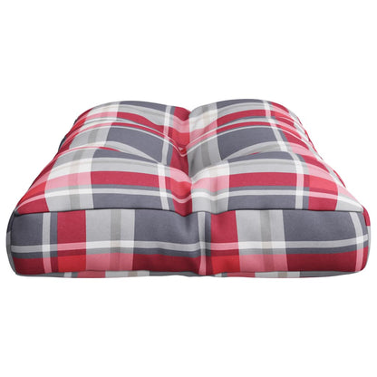 Cuscino per Pallet a Quadri Rossi 70x40x12 cm in Tessuto