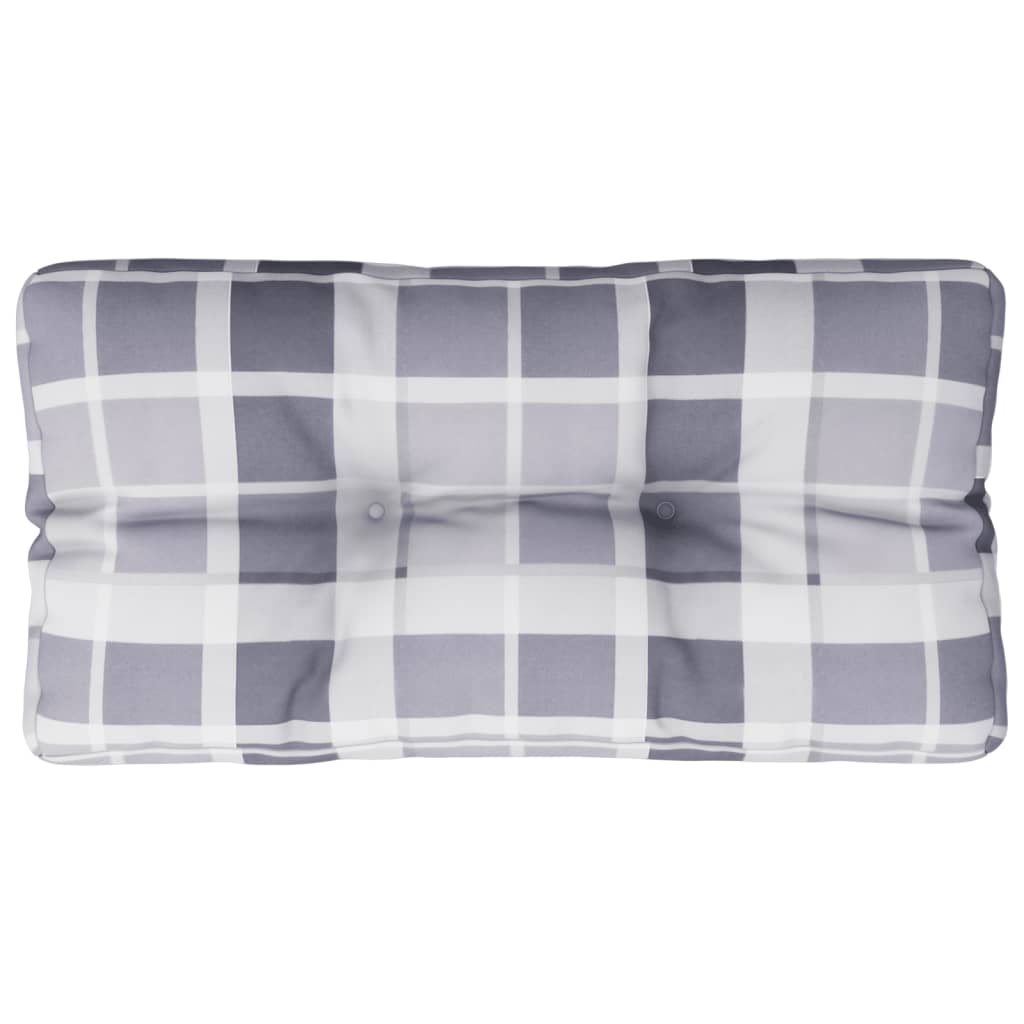 Cuscino per Pallet a Quadri Grigi 70x40x12 cm in Tessuto | homemem39
