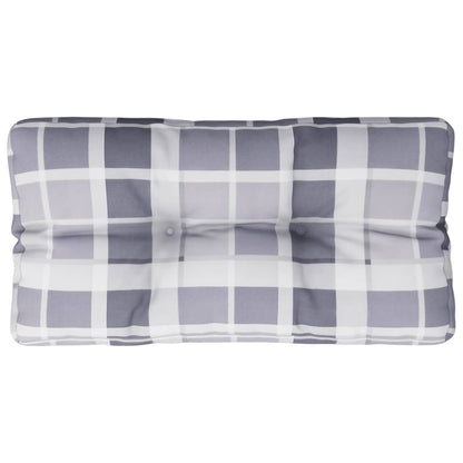 Cuscino per Pallet a Quadri Grigi 70x40x12 cm in Tessuto | homemem39