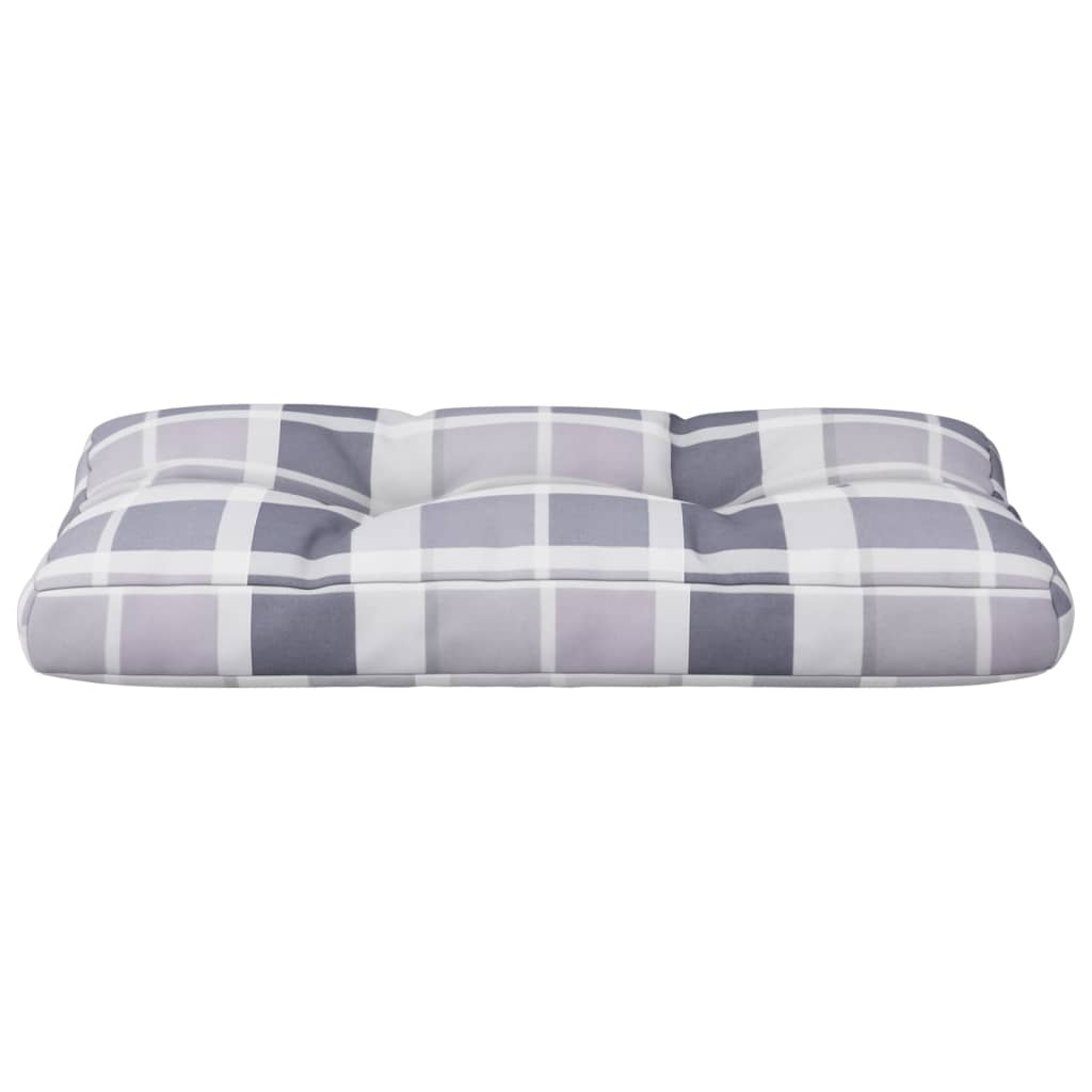 Cuscino per Pallet a Quadri Grigi 70x40x12 cm in Tessuto | homemem39