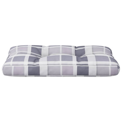 Cuscino per Pallet a Quadri Grigi 70x40x12 cm in Tessuto | homemem39