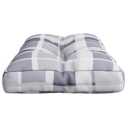 Cuscino per Pallet a Quadri Grigi 70x40x12 cm in Tessuto | homemem39