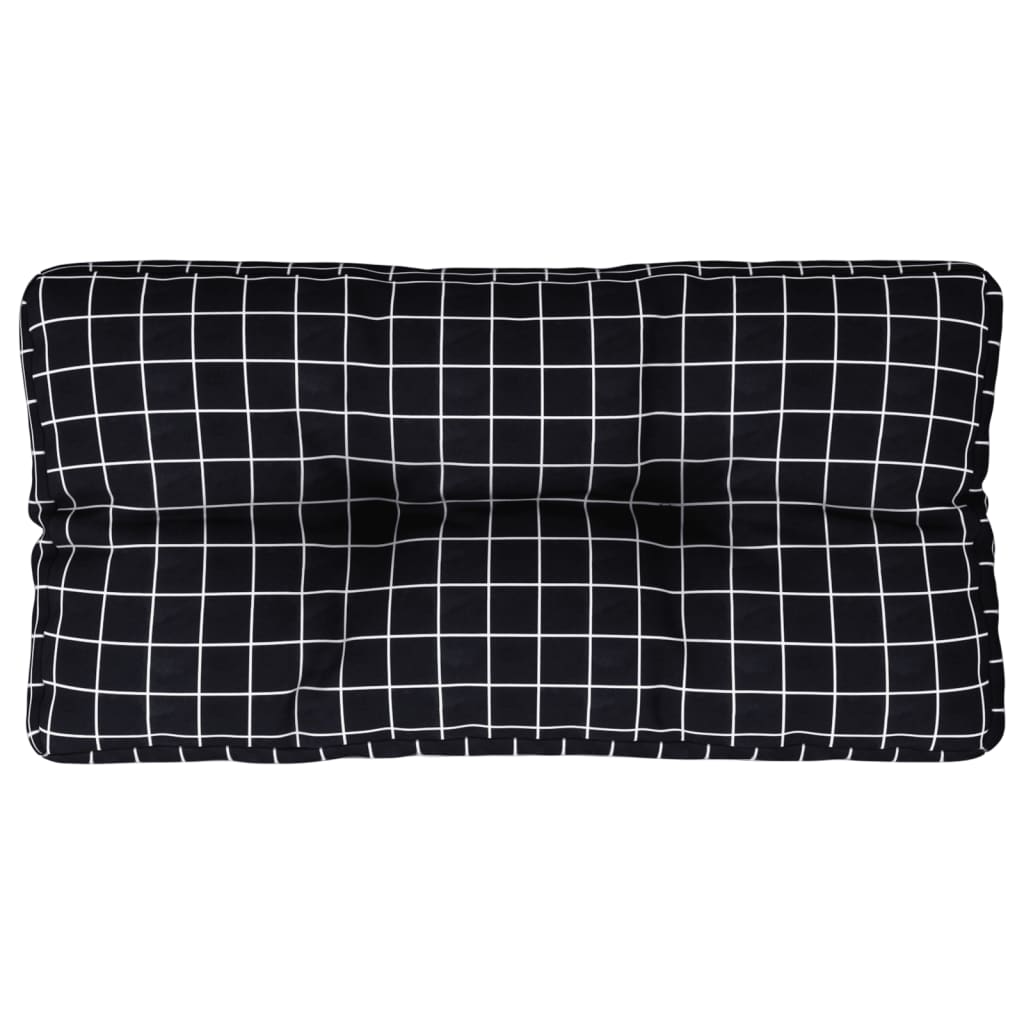 Cuscino per Pallet Motivo a Quadri Nero 70x40x12 cm in Tessuto | homemem39