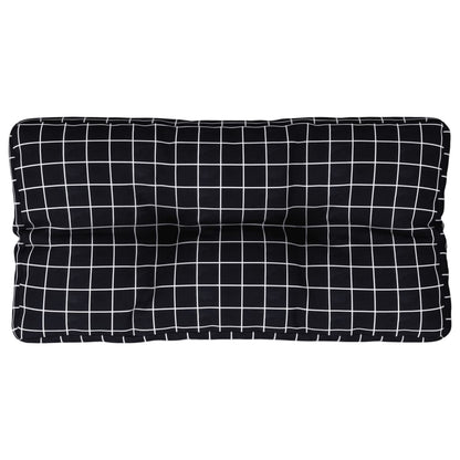 Cuscino per Pallet Motivo a Quadri Nero 70x40x12 cm in Tessuto | homemem39