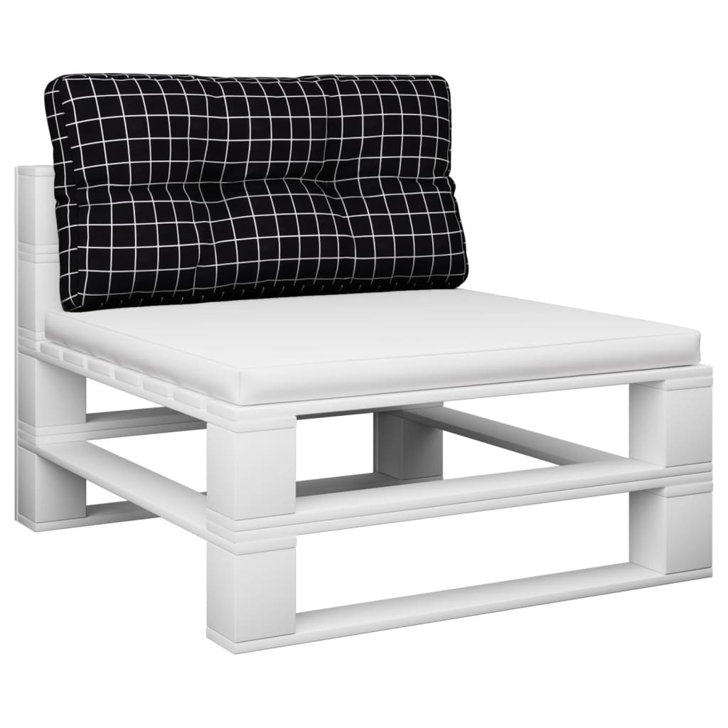 Cuscino per Pallet Motivo a Quadri Nero 70x40x12 cm in Tessuto | homemem39