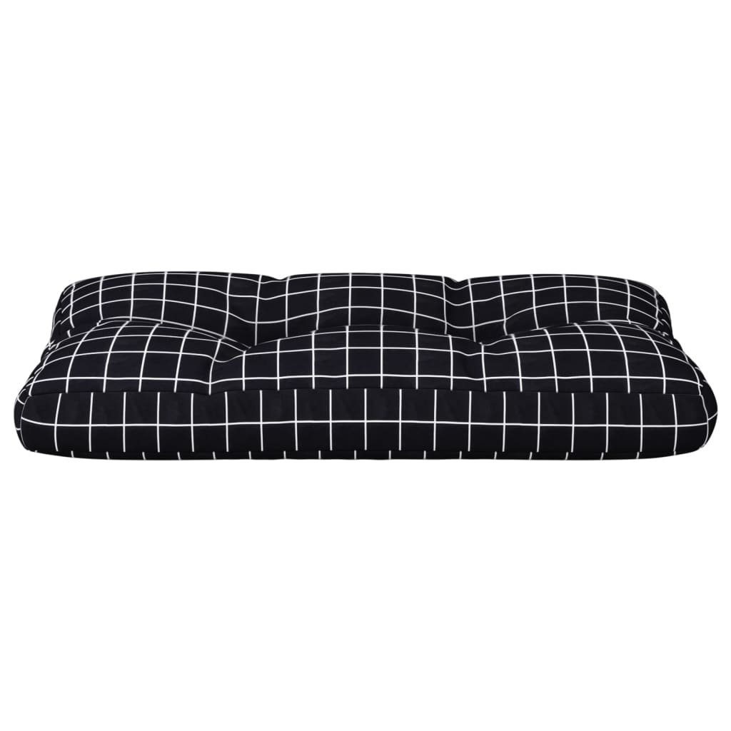 Cuscino per Pallet Motivo a Quadri Nero 70x40x12 cm in Tessuto | homemem39