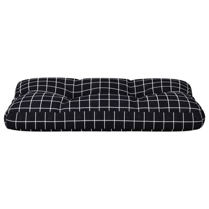 Cuscino per Pallet Motivo a Quadri Nero 70x40x12 cm in Tessuto | homemem39