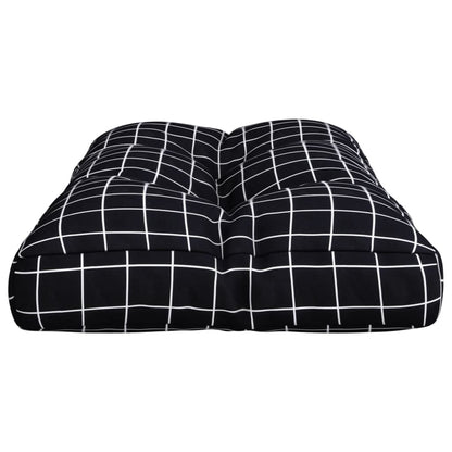Cuscino per Pallet Motivo a Quadri Nero 70x40x12 cm in Tessuto | homemem39