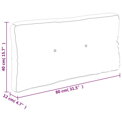 Cuscino per Pallet Grigio 80x40x12 cm in Tessuto