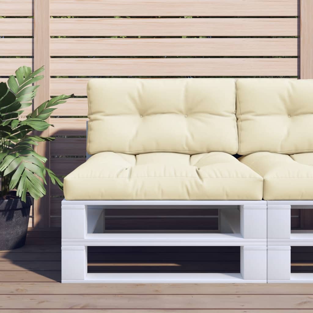 Cuscino per Pallet Crema 80x40x12 cm in Tessuto | homemem39