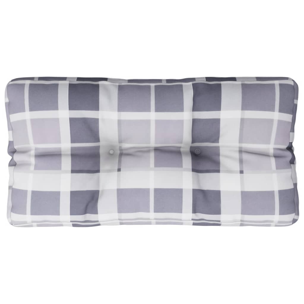 Cuscino per Pallet a Quadri Grigi 80x40x12 cm in Tessuto | homemem39