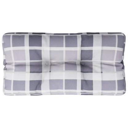 Cuscino per Pallet a Quadri Grigi 80x40x12 cm in Tessuto | homemem39