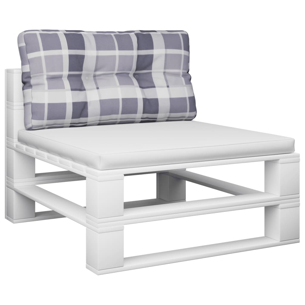Cuscino per Pallet a Quadri Grigi 80x40x12 cm in Tessuto | homemem39