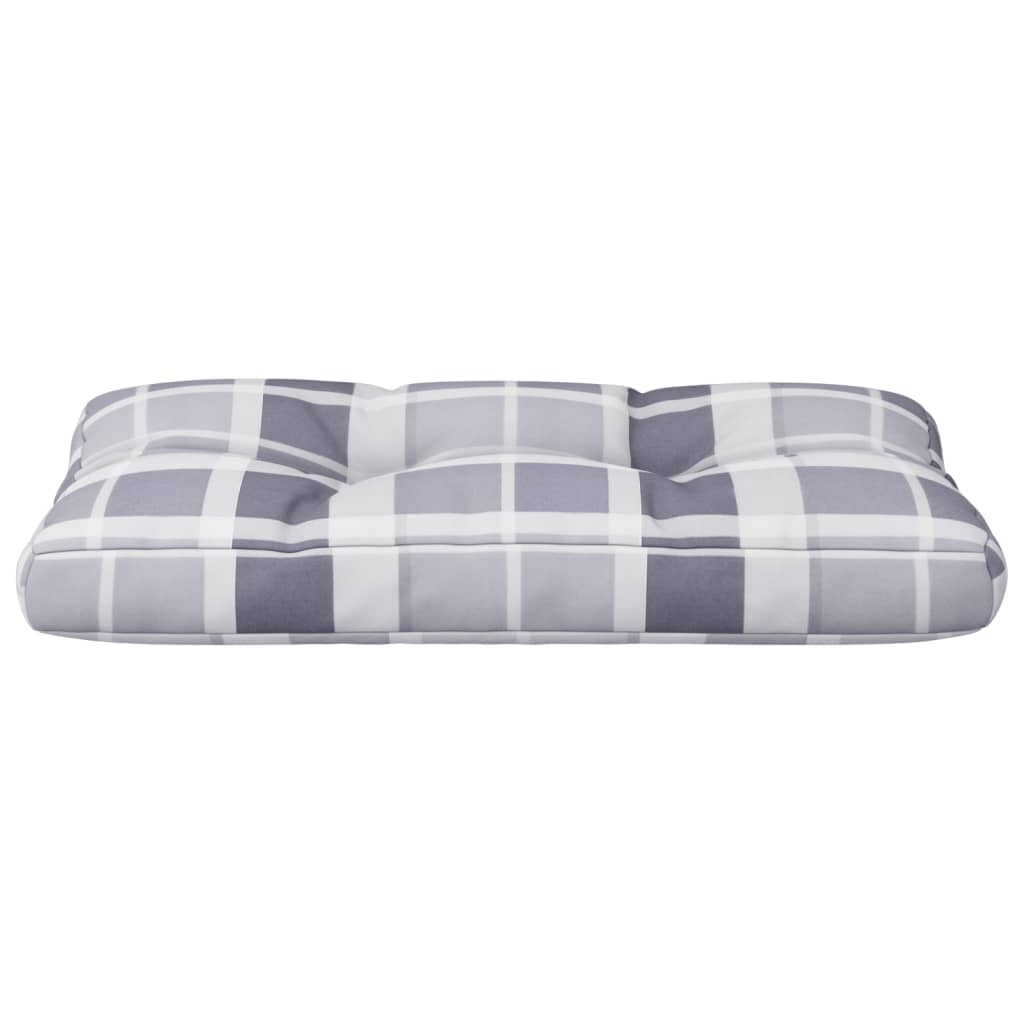 Cuscino per Pallet a Quadri Grigi 80x40x12 cm in Tessuto | homemem39