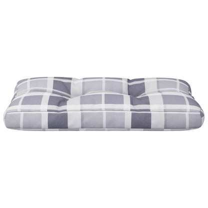 Cuscino per Pallet a Quadri Grigi 80x40x12 cm in Tessuto | homemem39