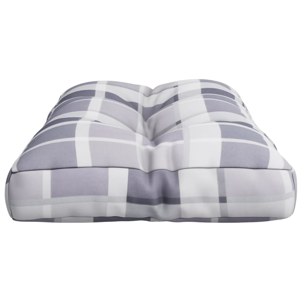 Cuscino per Pallet a Quadri Grigi 80x40x12 cm in Tessuto | homemem39
