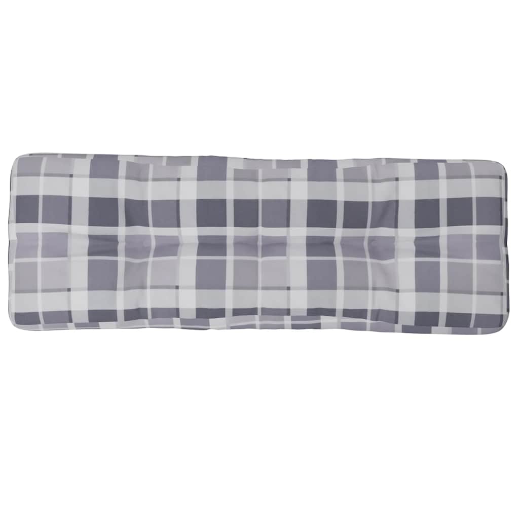Cuscino per Pallet a Quadri Grigi in Tessuto