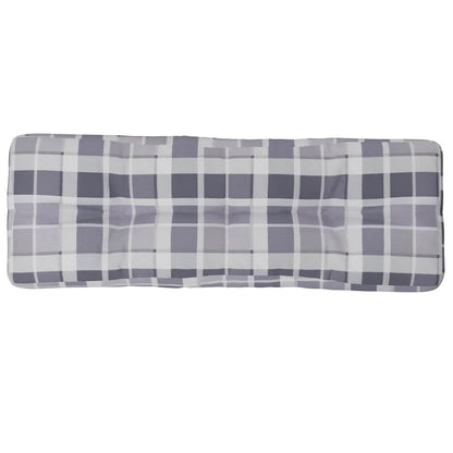 Cuscino per Pallet a Quadri Grigi in Tessuto