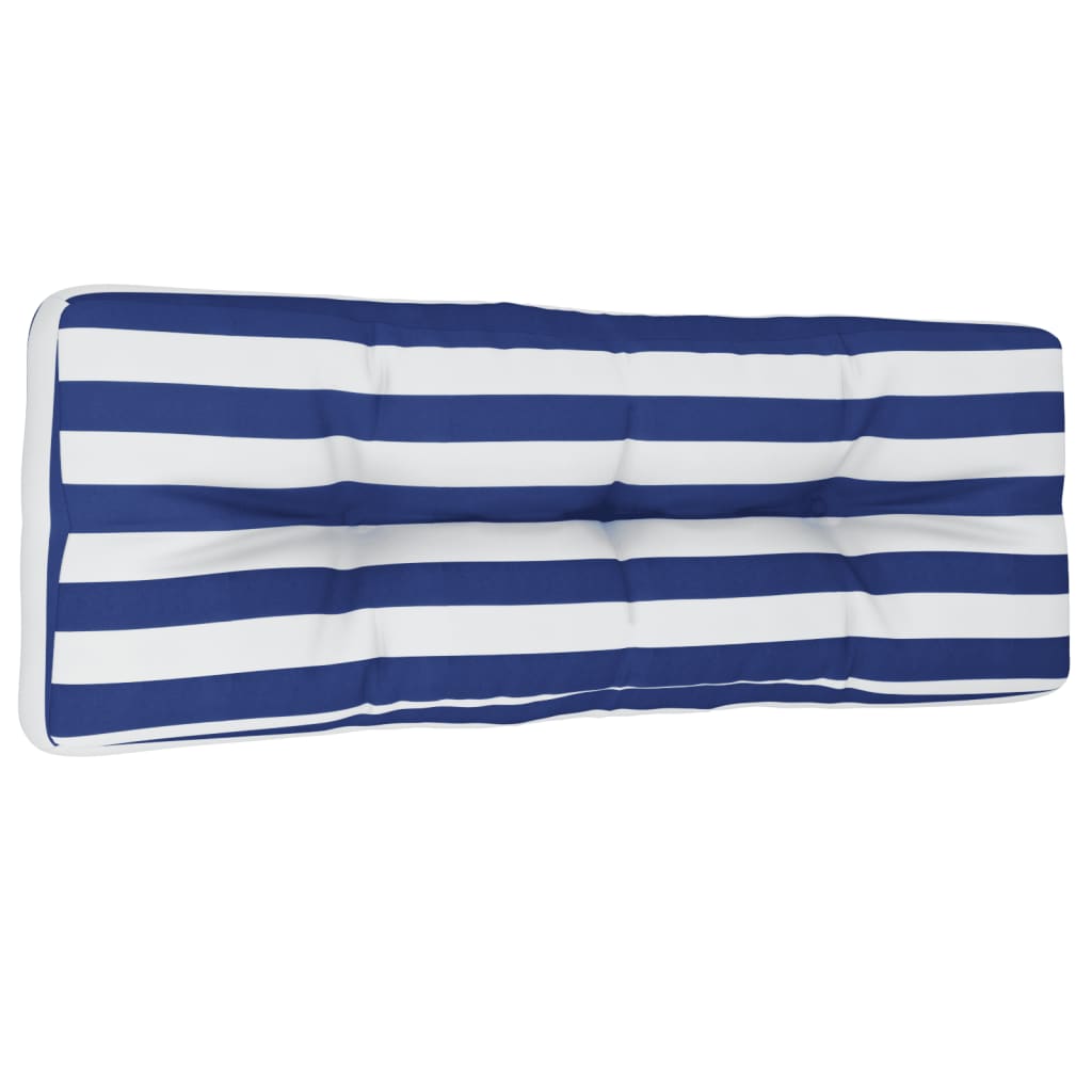Cuscino per Pallet Strisce Bianche e Blu in Tessuto