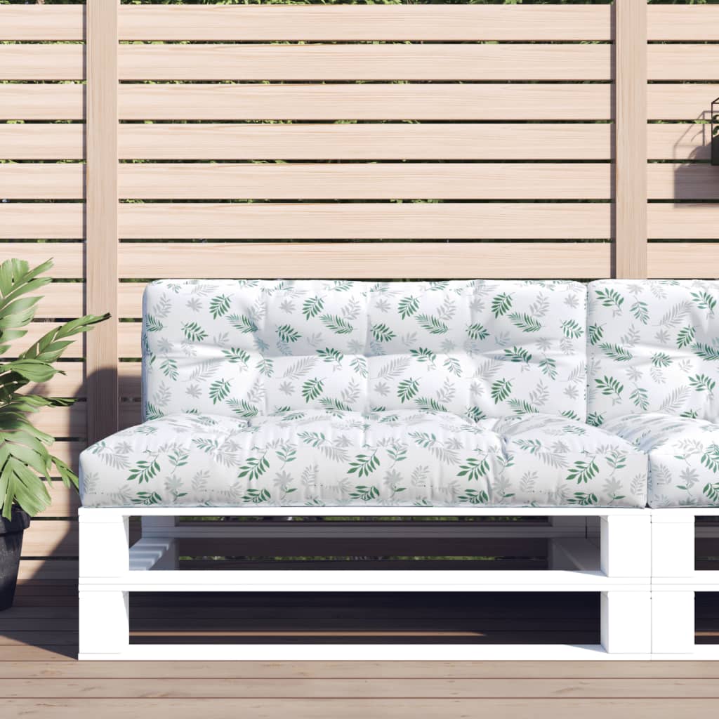 Cuscino per Pallet Motivo a Foglie 120x40x12 cm Tessuto | homemem39