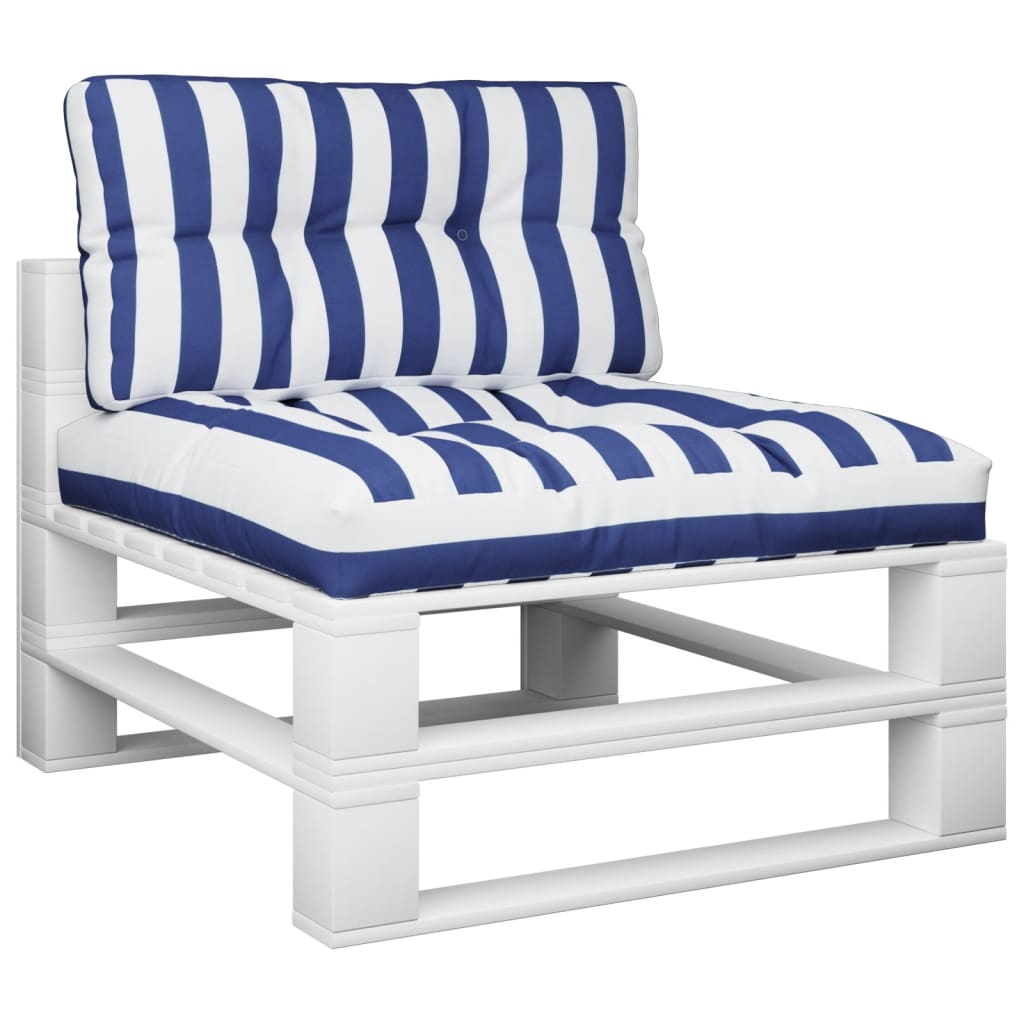 Cuscini per Pallet 2 pz Strisce Blu e Bianche in Tessuto | homemem39