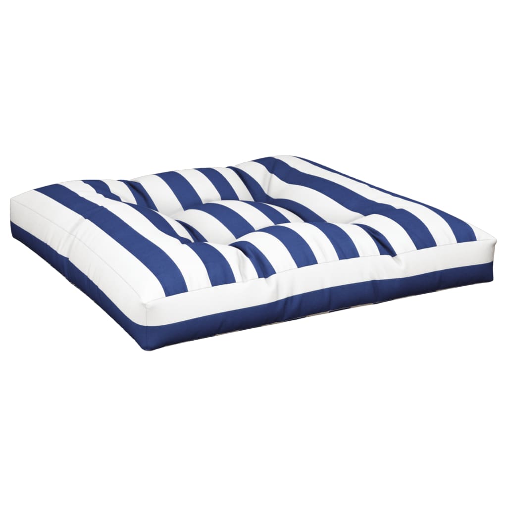 Cuscini per Pallet 2 pz Strisce Blu e Bianche in Tessuto | homemem39