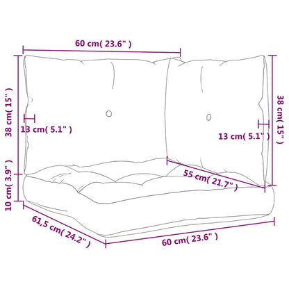 Cuscini per Pallet 3 pz Neri in Tessuto Oxford | homemem39
