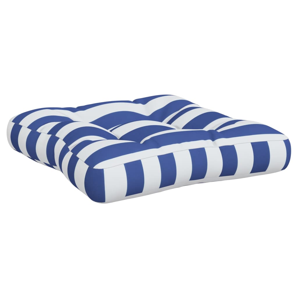 Cuscini per Pallet 3 pz Strisce Blu e Bianche Tessuto Oxford | homemem39