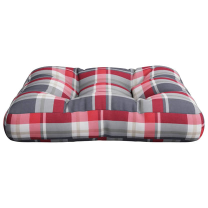 Cuscino per Pallet a Quadri Rosso 58x58x10 cm in Tessuto
