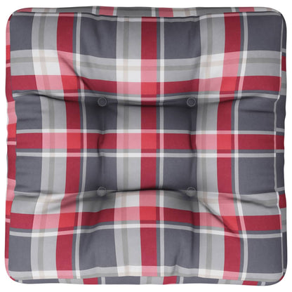 Cuscino per Pallet a Quadri Rosso 58x58x10 cm in Tessuto