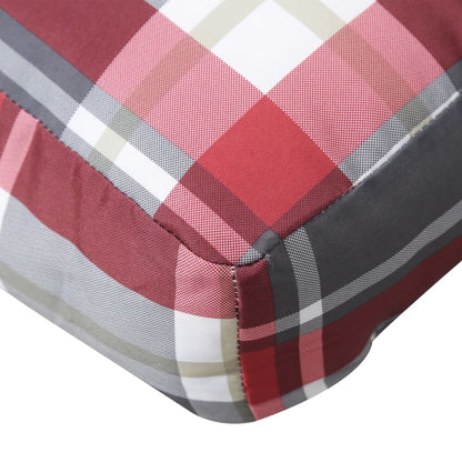 Cuscino per Pallet a Quadri Rosso 58x58x10 cm in Tessuto