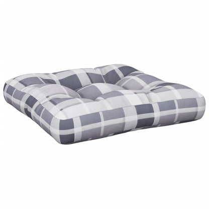 Cuscino per Pallet a Quadri Grigio 58x58x10 cm in Tessuto | homemem39